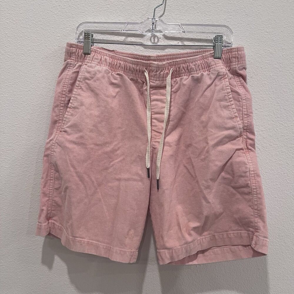 Gap Shorts Mens Small Pink Corduroy 8 Inseam Elastic Waist Drawstring Casual